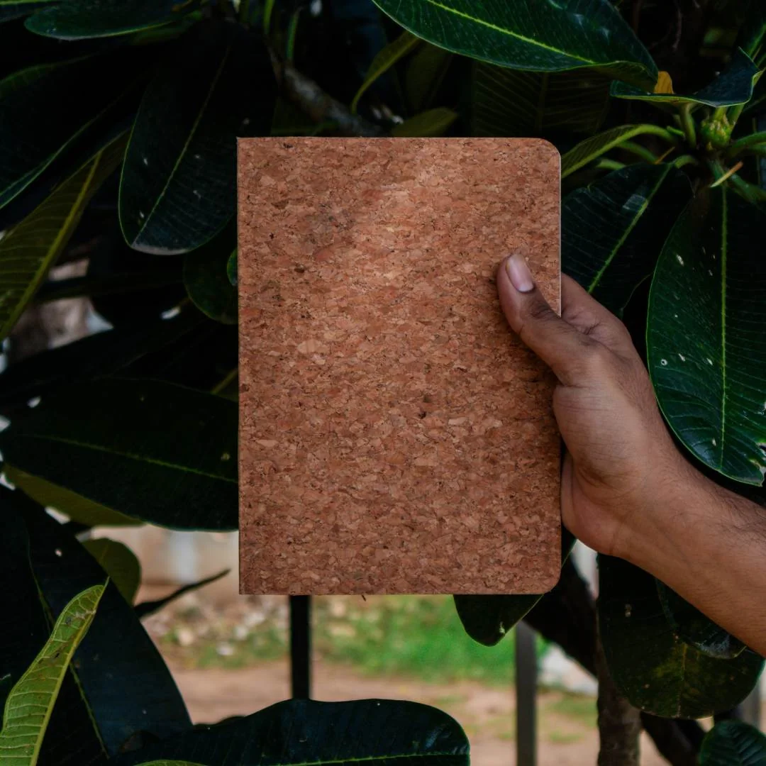 Ecosphere— Cork Diary , Kraft diary -75 Gsm - Dotted & Dated | Includes Book Marks | Plantable Seed Tag | Recycled papers | 192 pages